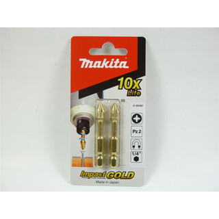 Makita Torsion Bit PZ2  50mm lang  1/4 Aufnahme, 2Stk.  Impact Gold,  B-28282