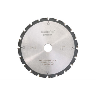 Metabo Kreissgeblatt HW/CT 216 x 30 x 2,4/1,8, Zhnezahl 20, Wechselzahn, Spanwinkel 5 neg. (628230000)