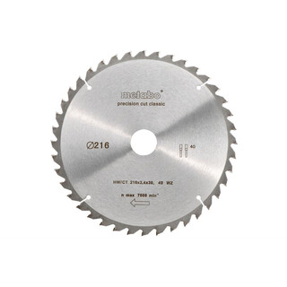 Metabo Kreissgeblatt HW/CT 216 x 30 x 2,4/1,6, Zhnezahl 30, Wechselzahn, Spanwinkel 22, Precision cut classic (628062000)