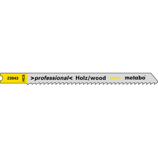 Metabo Stichsgebltter, Holz, Serie professional, 82/ 2,5 mm, HCS, Universalschaft , 5 Stck (623943000)