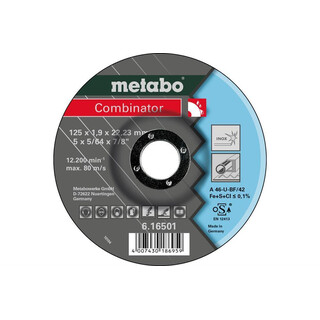 Metabo Combinator 125 x 1,9 x 22,23 mm, Inox, Trenn- u. Schruppscheibe, gekrpfte Ausfhrung (616501000)